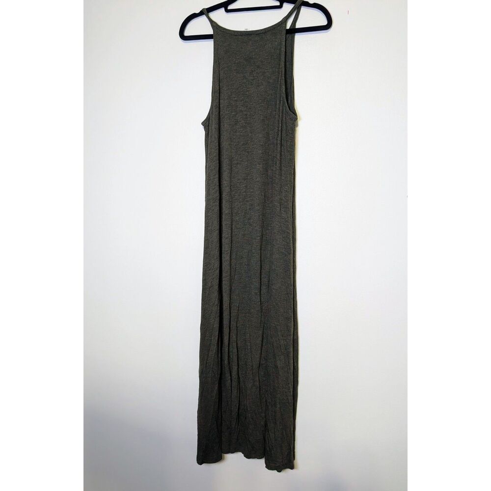 Madewell Knit Cami Maxi Dress Medium Olive Green Ribbed Minimalist Comfy - Picture 3 of 7